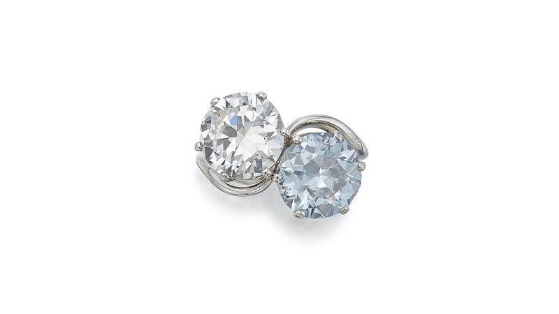 fancy gray-violet diamond toi et moi ring